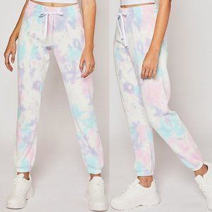 NEW Soft Fleece Pastel Tie Dye Jogger Sweat Pants